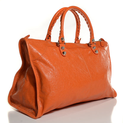 Balenciaga Agneau Giant 12 Silver Hardware Work Tangerine 3 of 12