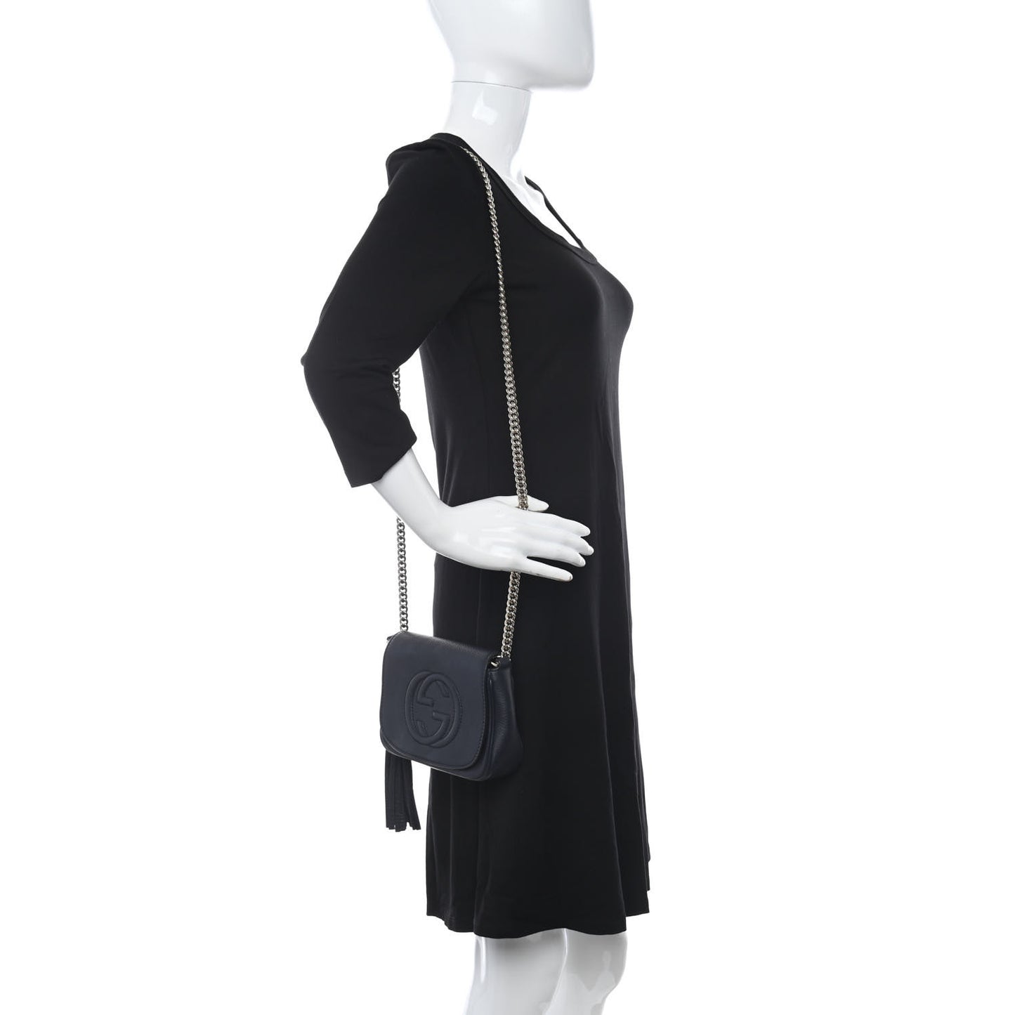 Pebbled Calfskin Small Soho Flap Crossbody Blue