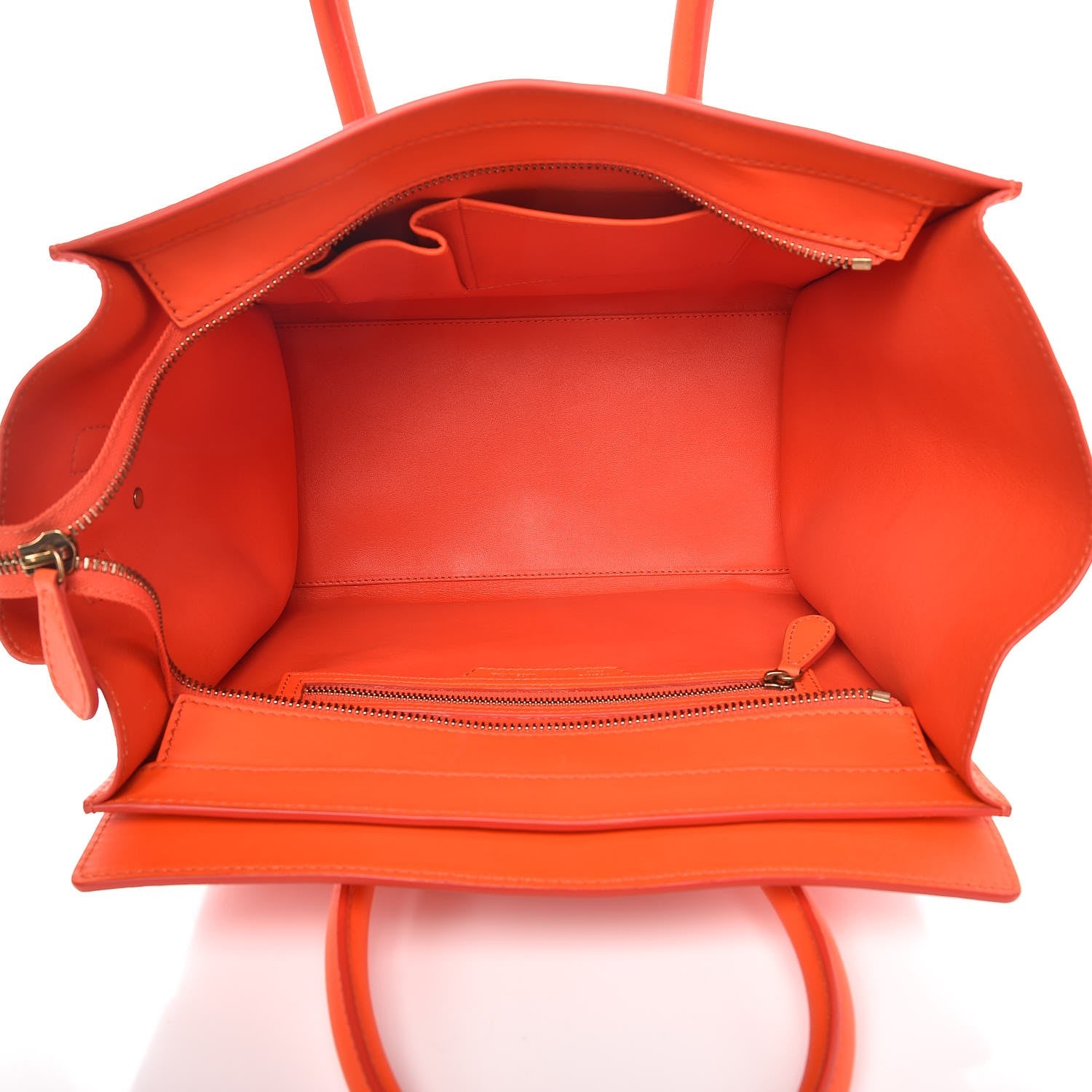 Celine Smooth Calfskin Mini Luggage Bright Orange 5 of 10