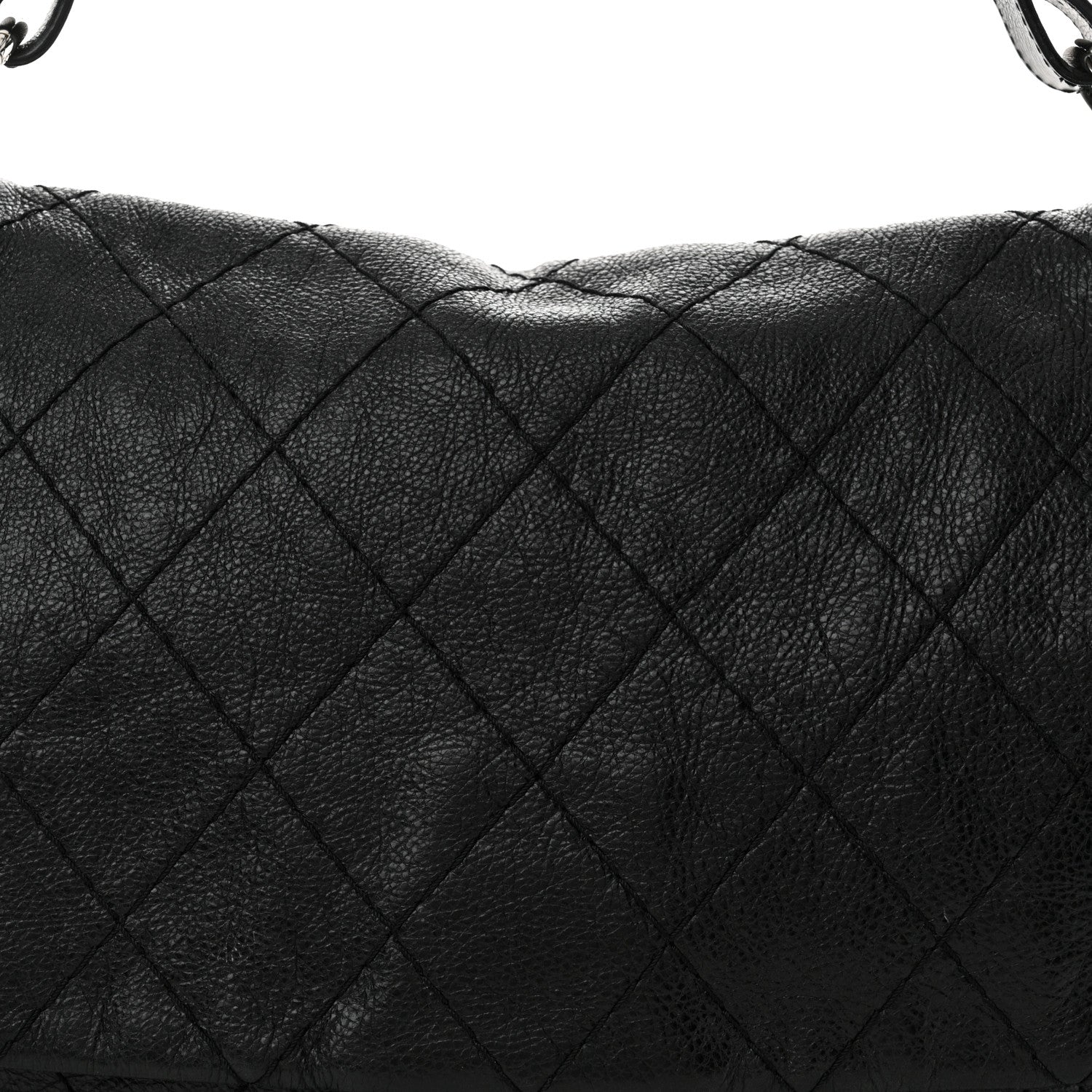 Chanel Glazed Calfskin Stitched XL On The Road Flap Black 7 of 15