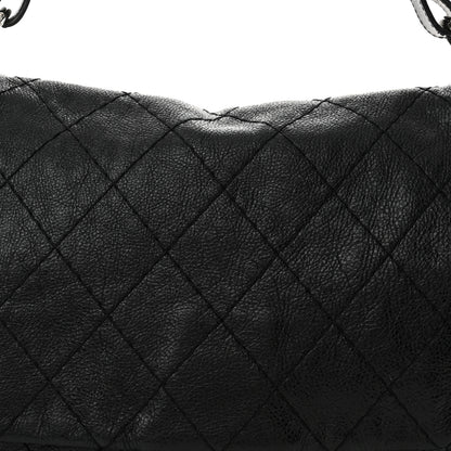 Chanel Glazed Calfskin Stitched XL On The Road Flap Black 7 of 15