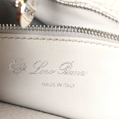 Loro Piana Grained Calfskin Cluisee Petite Odessa Shoulder Bag Grey 6 of 11