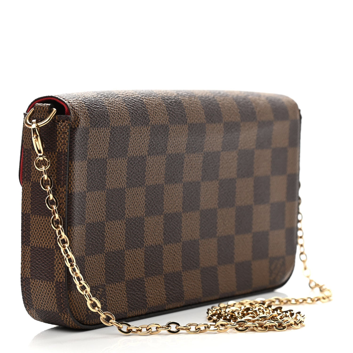 Louis Vuitton Damier Ebene Pochette Felicie Chain Wallet 4 of 10