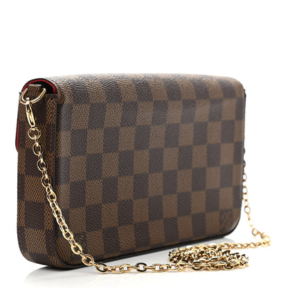 Louis Vuitton Damier Ebene Pochette Felicie Chain Wallet 4 of 10
