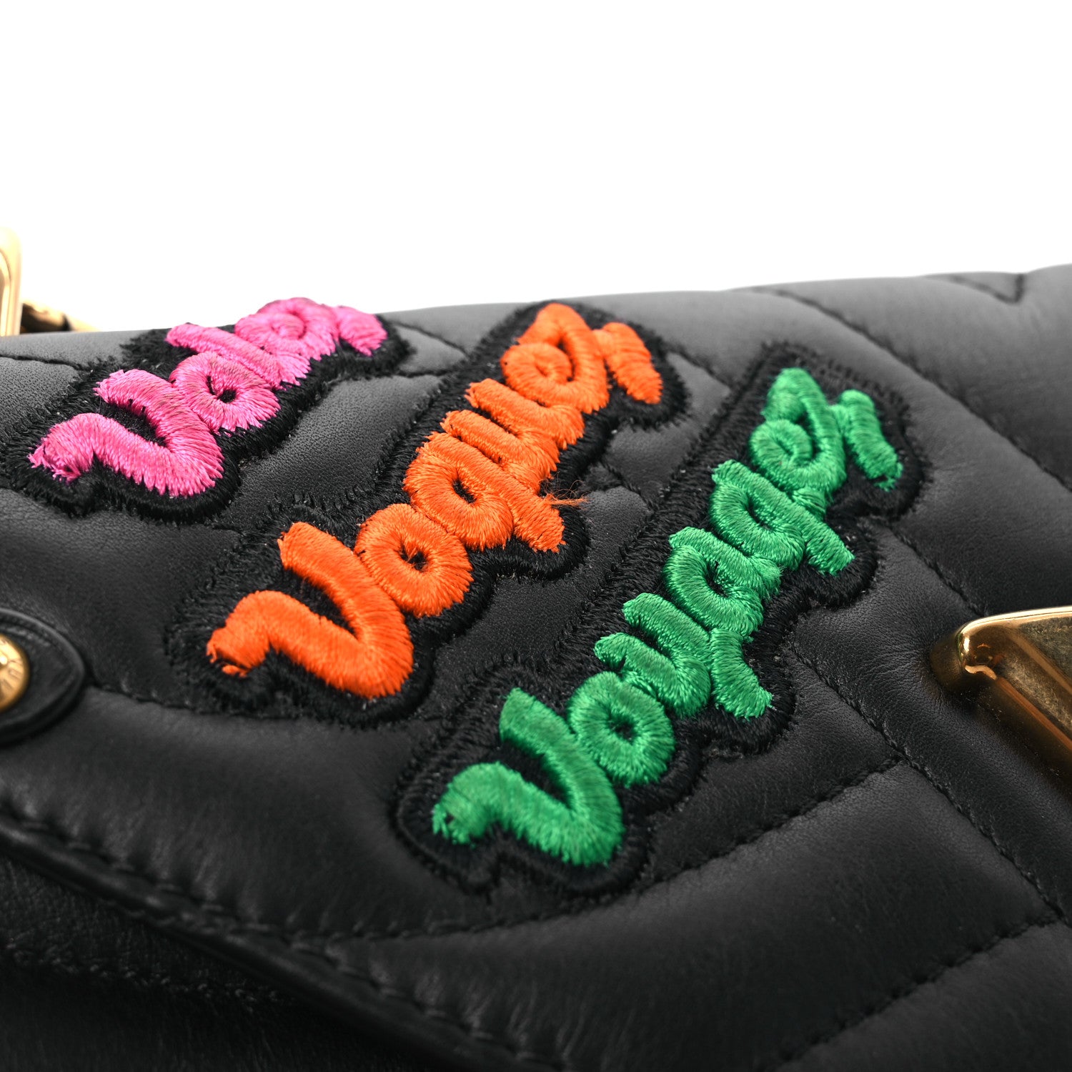 Louis Vuitton Calfskin Embroidered New Wave Chain MM Black 13 of 14