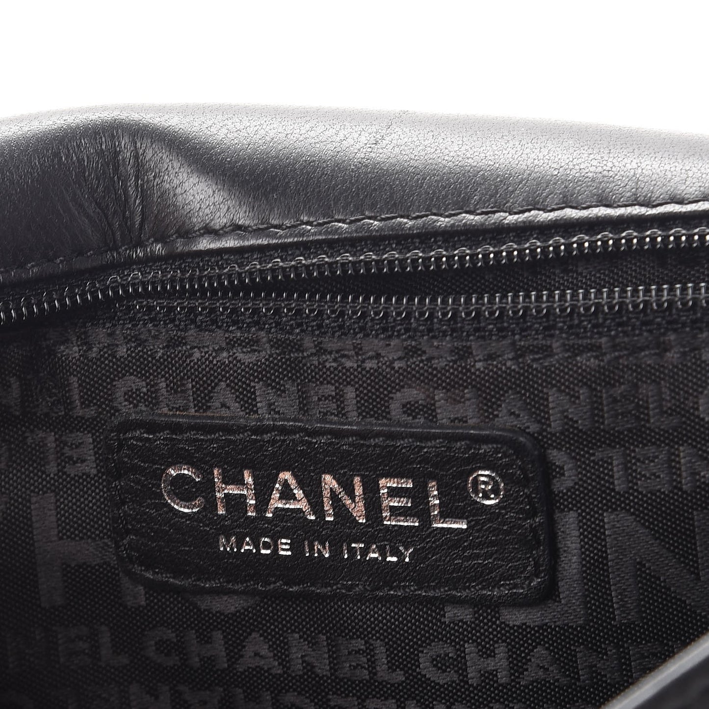 Lambskin Square Stitched Kiss Lock Flap Black