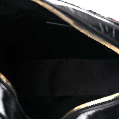 Saint Laurent Tweed Calfskin Monogram Lou Camera Bag Black 5 of 13