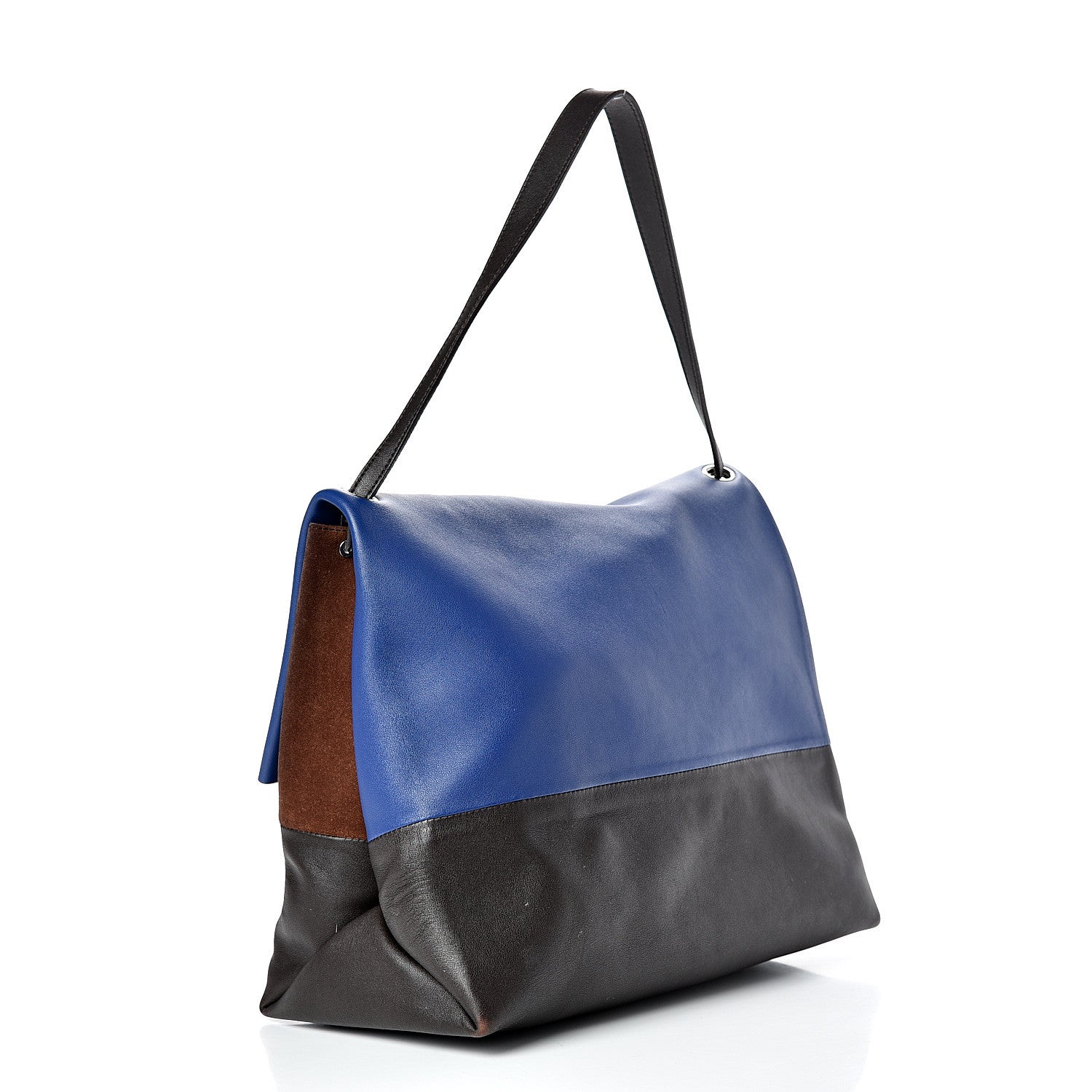 Celine Calfskin Suede All Soft Shoulder Bag Indigo 2 of 16