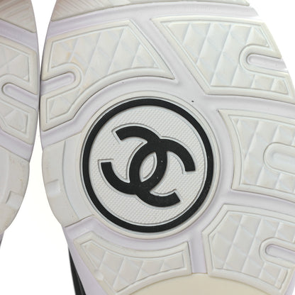 Chanel Lycra Fabric Womens CC Sneakers 40 Black White Pink 6 of 9