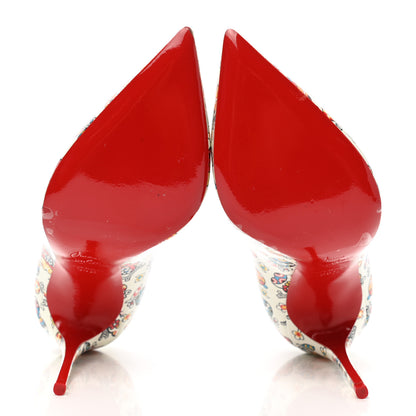 Christian Louboutin Patent Pigalle Follies Fiori 100 Pumps 35.5 Latte 5 of 8