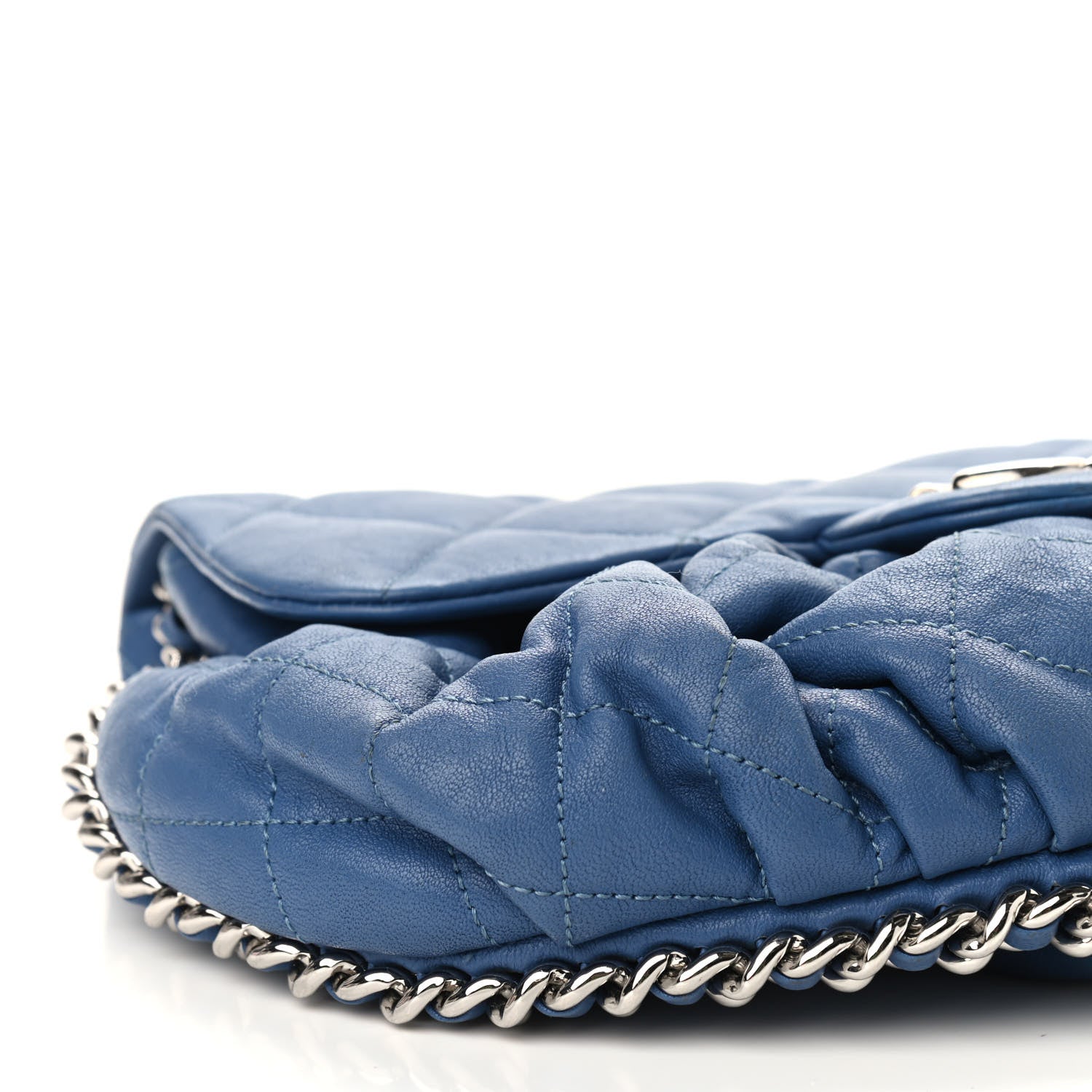 Chanel Washed Lambskin Chain Around Medium Messenger Blue 6 of 10