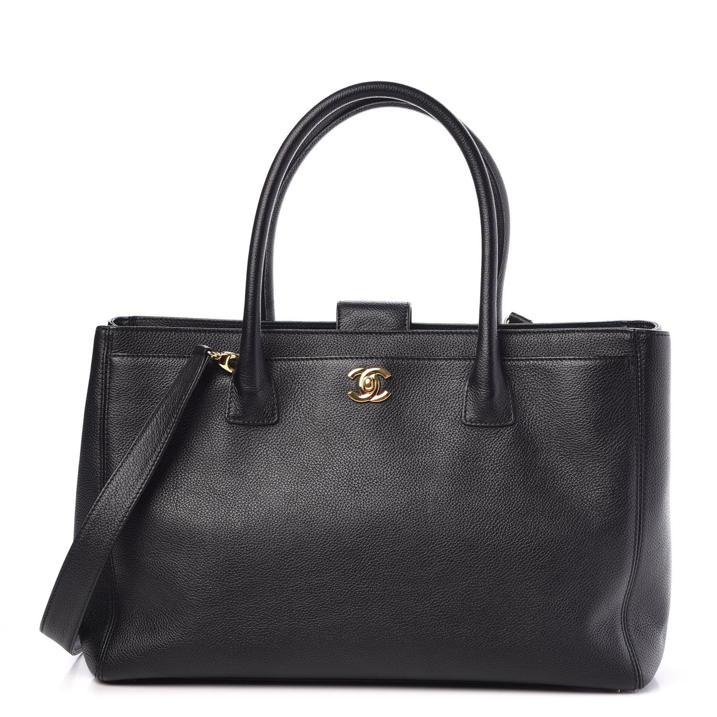 Calfskin Cerf Shopper Tote Black