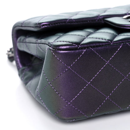 Chanel Iridescent Lambskin Quilted Mini Rectangular Flap Purple 9 of 13