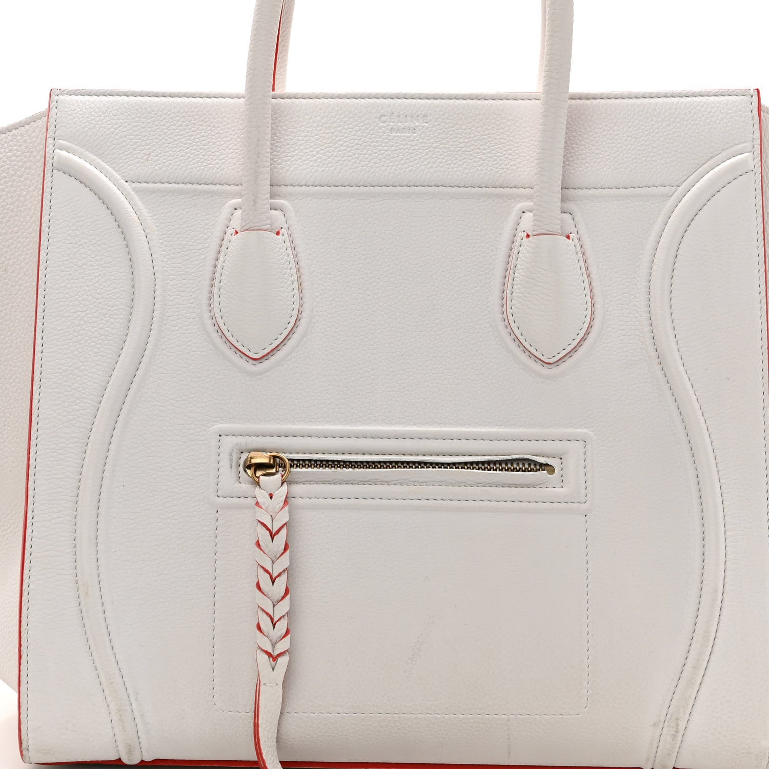 Celine Grained Calfskin Medium Phantom Luggage White 8 of 12