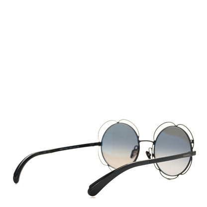 Chanel Metal Round Camellia Sunglasses 71573 Black 4 of 7