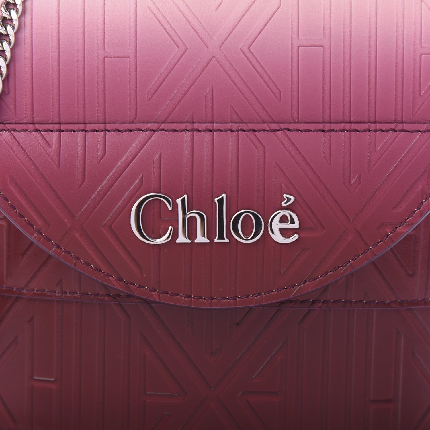 Chloe Calfskin Embossed Small Aby Lock Brown Purple 11 of 11