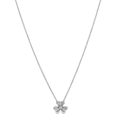 Van Cleef & Arpels 18K White Gold Diamond Mini Frivole Pendant Necklace 1 of 4