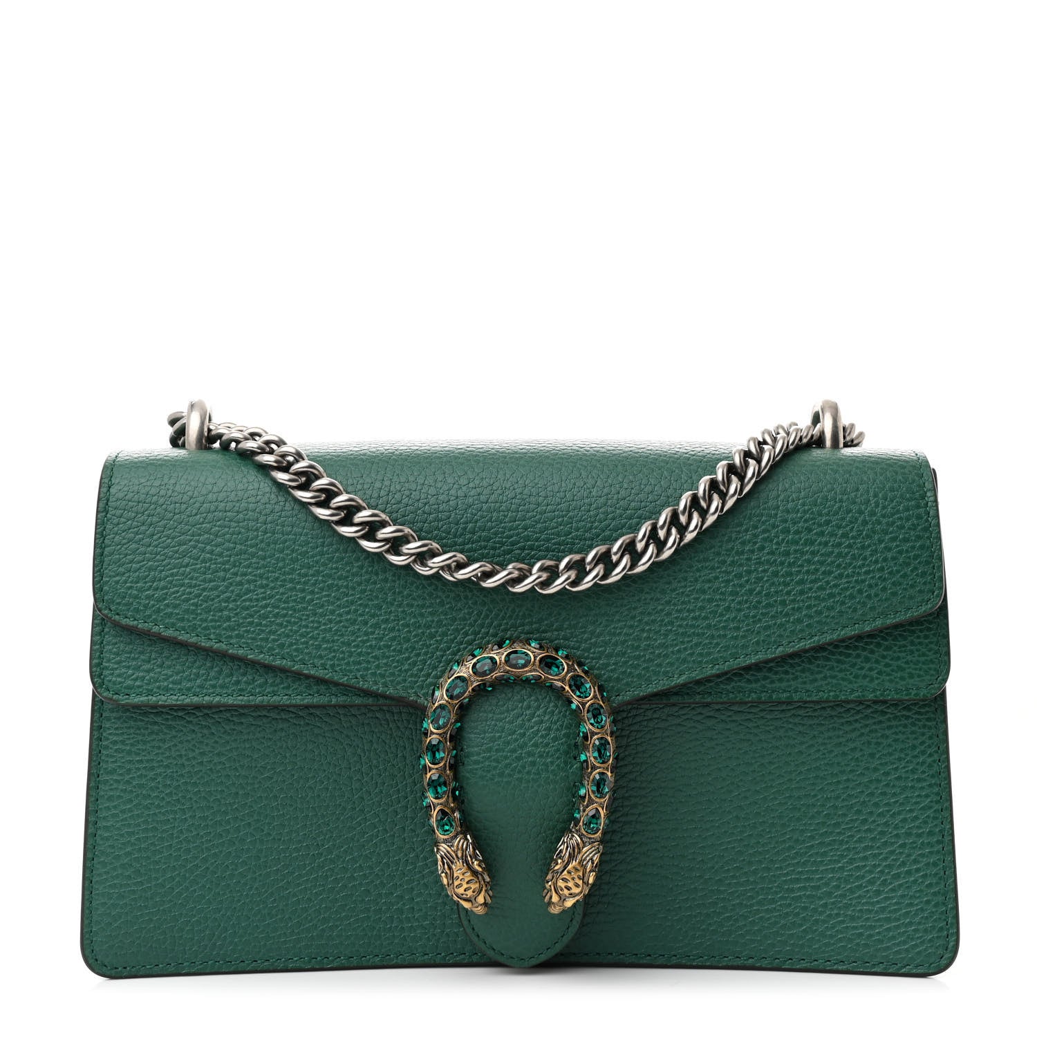 Gucci Dollar Calfskin Crystal Small Dionysus Shoulder Bag Emerald 1 of 12