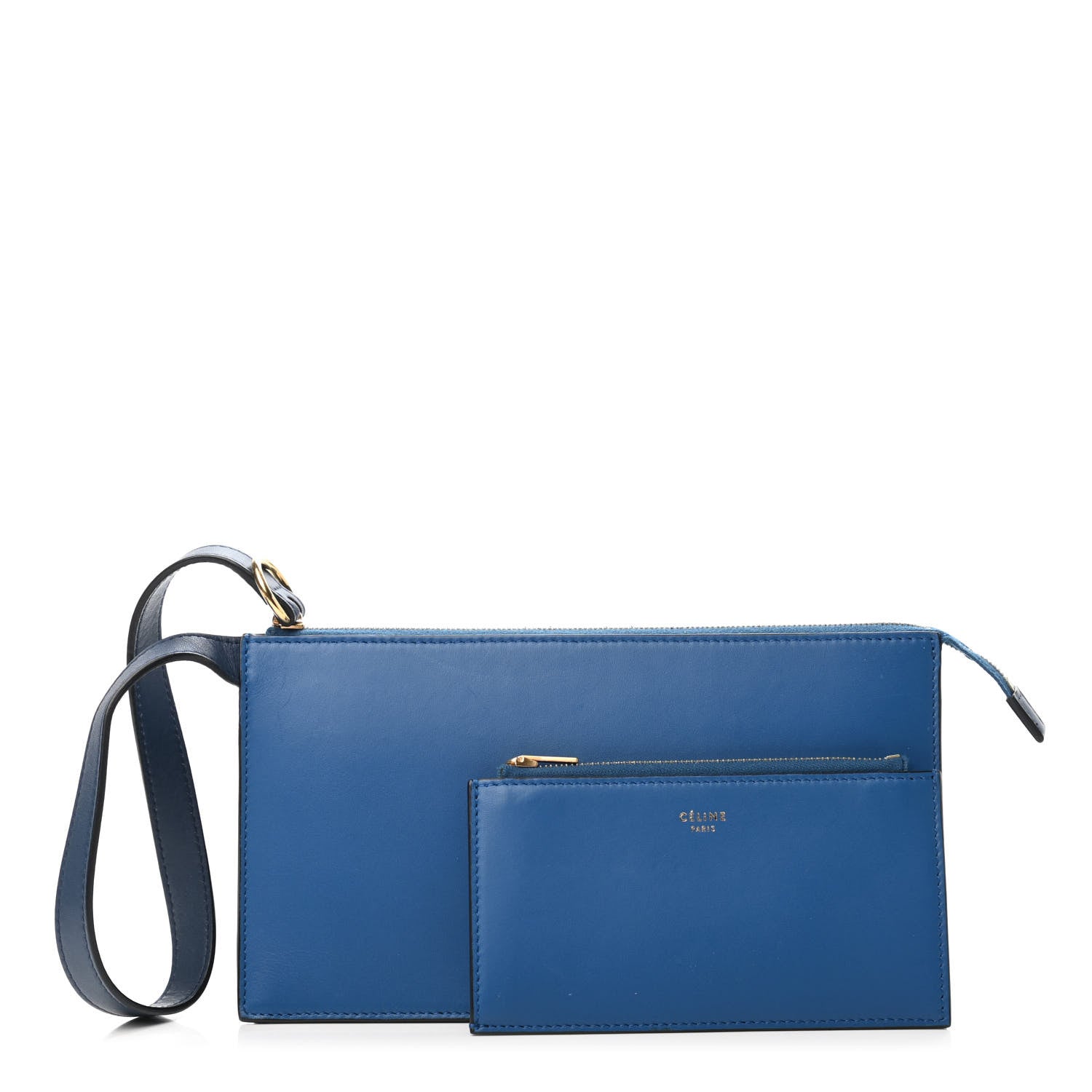 Celine Smooth Calfskin Ring Multifunction Clutch With Dragonne Sea 1 of 4