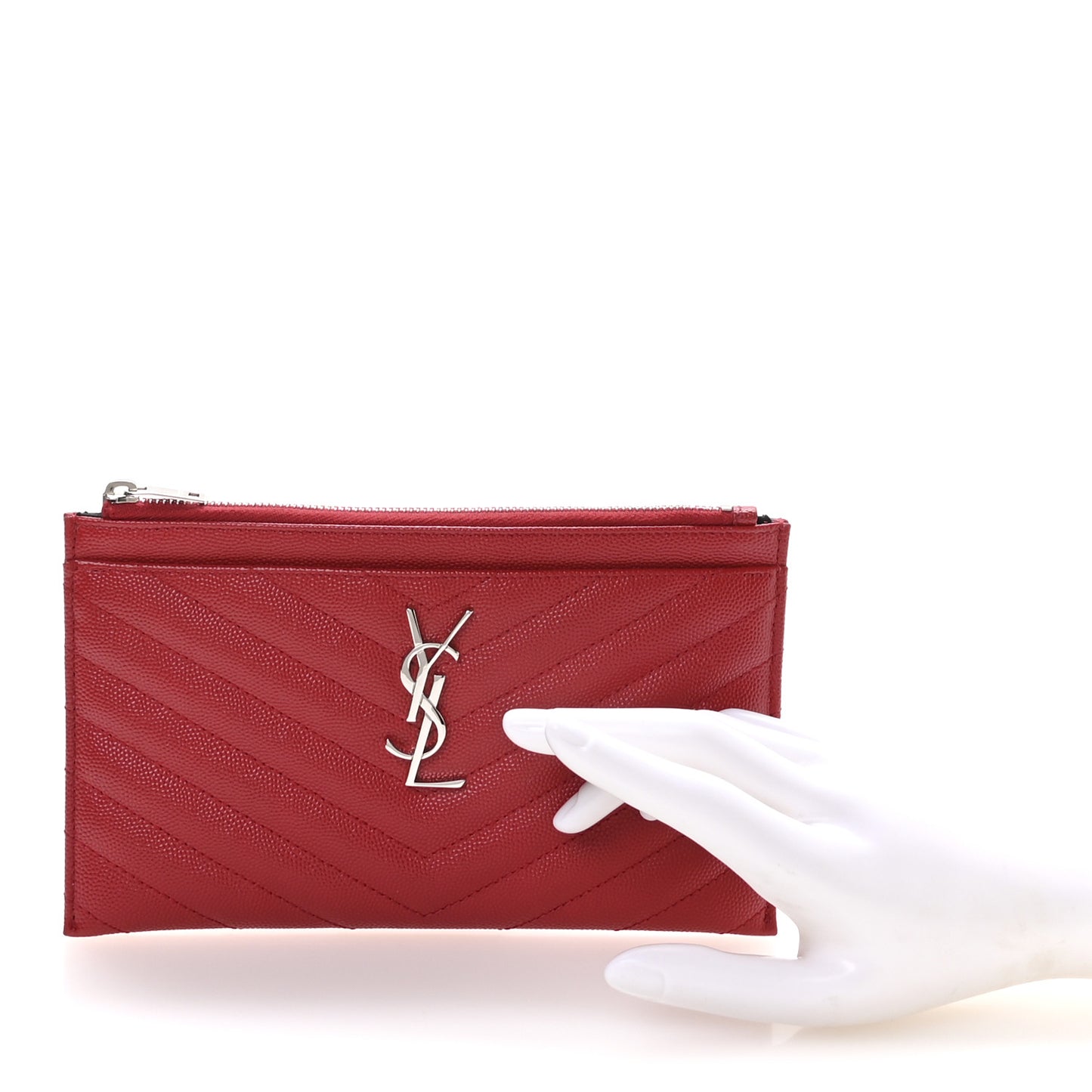Grain De Poudre Chevron Monogram Bill Pouch Rouge Eros