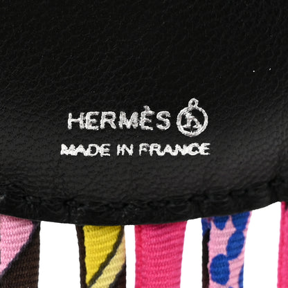 Hermes Swift Silk Twill Cord Cloud Bag Charm Black 3 of 5