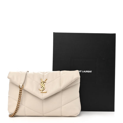 Saint Laurent Lambskin Quilted Toy Loulou Puffer Monogram Chain Satchel Crema Soft 11 of 11