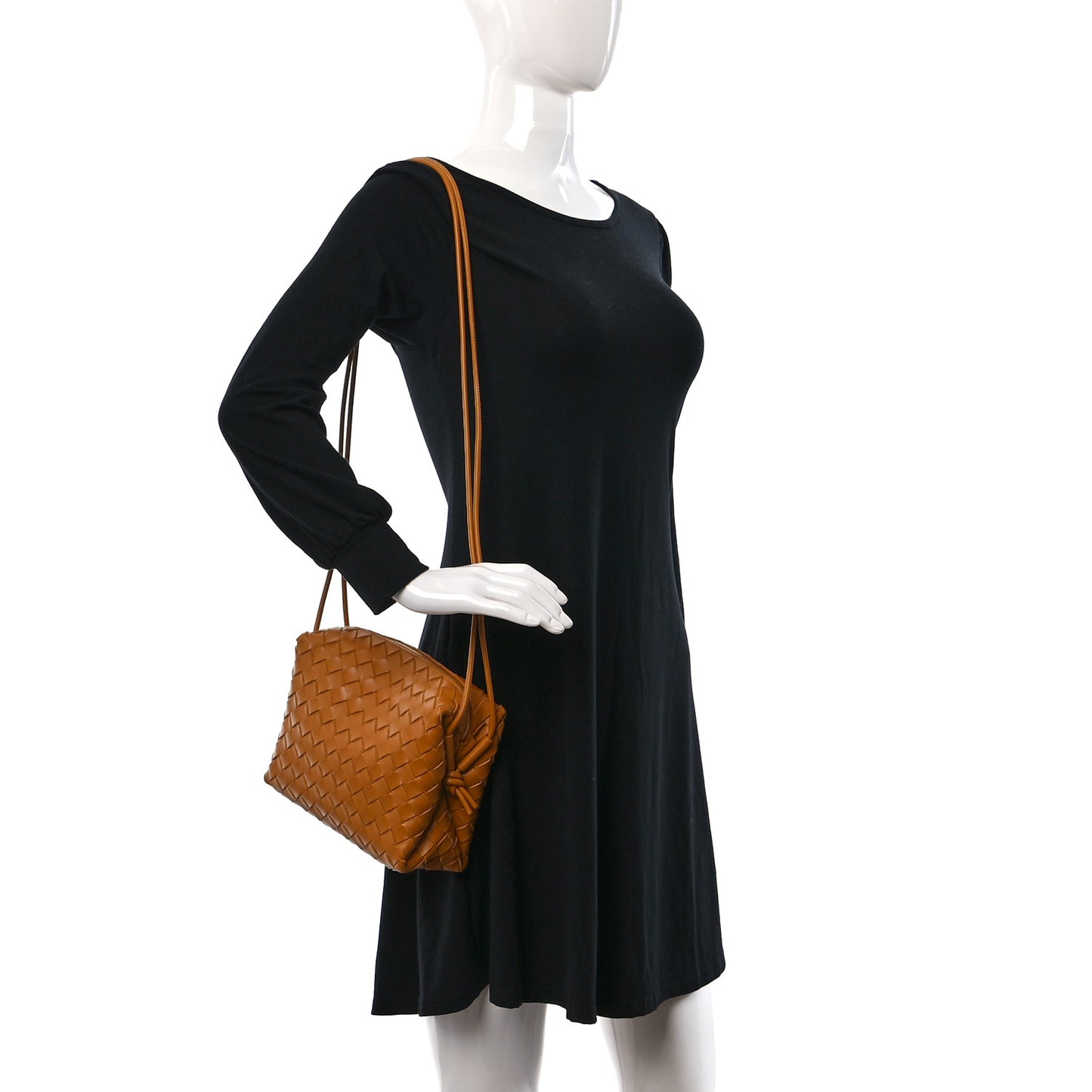 Nappa Intrecciato Loop Camera Bag Camel