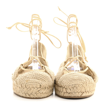 Loewe Raffia Paula's Ibiza Strappy Solar Espadrille Sandals 38 Natural 3 of 9