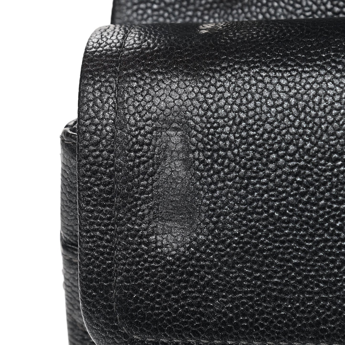 Metallic Caviar Quilted Jumbo Double Flap Dark Grey