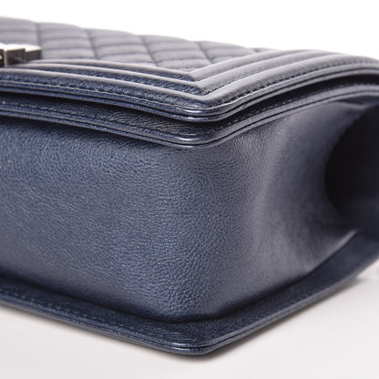 Chanel Metallic Calfskin Quilted Medium Boy Flap Blue 9 of 10