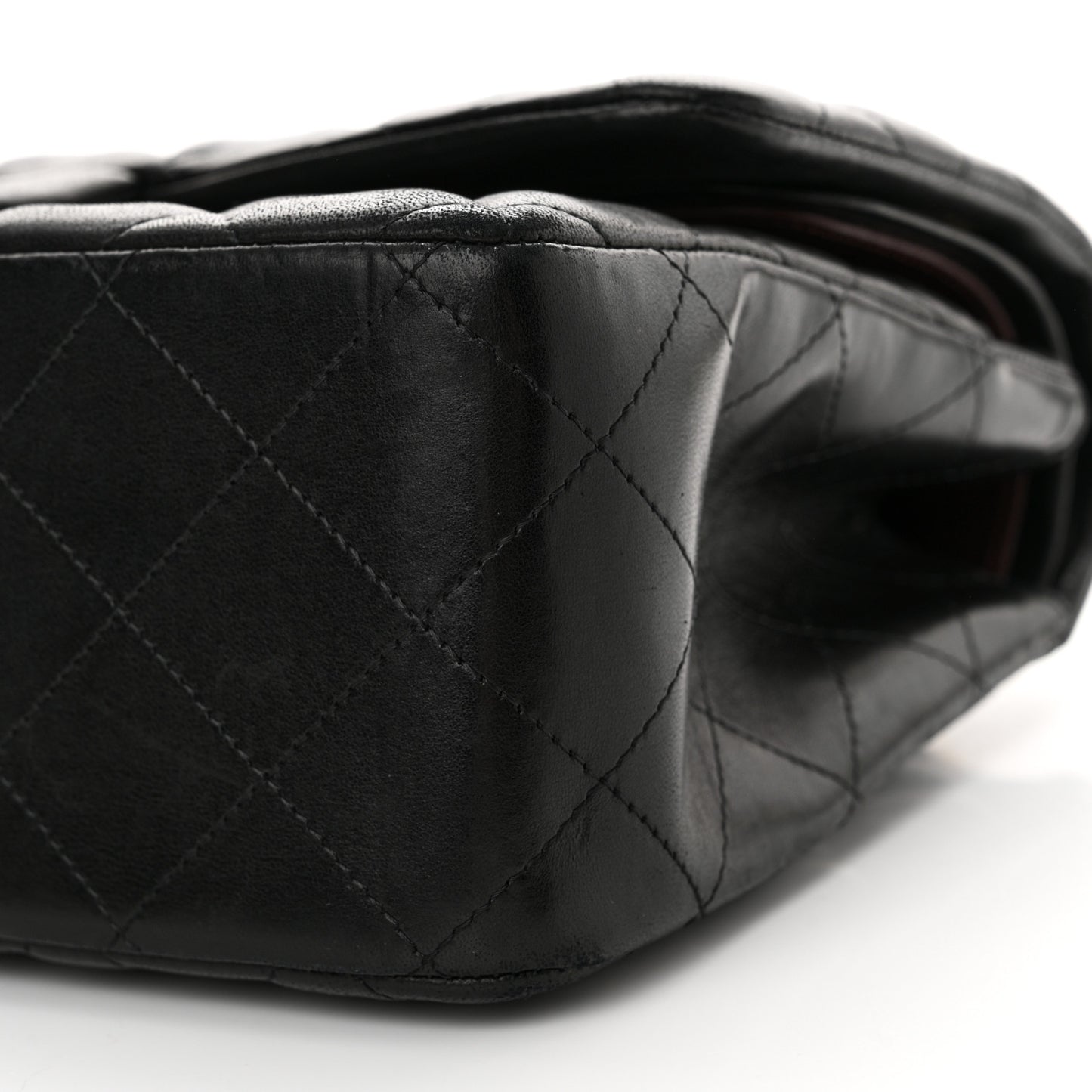 Lambskin Quilted Jumbo Double Flap Black
