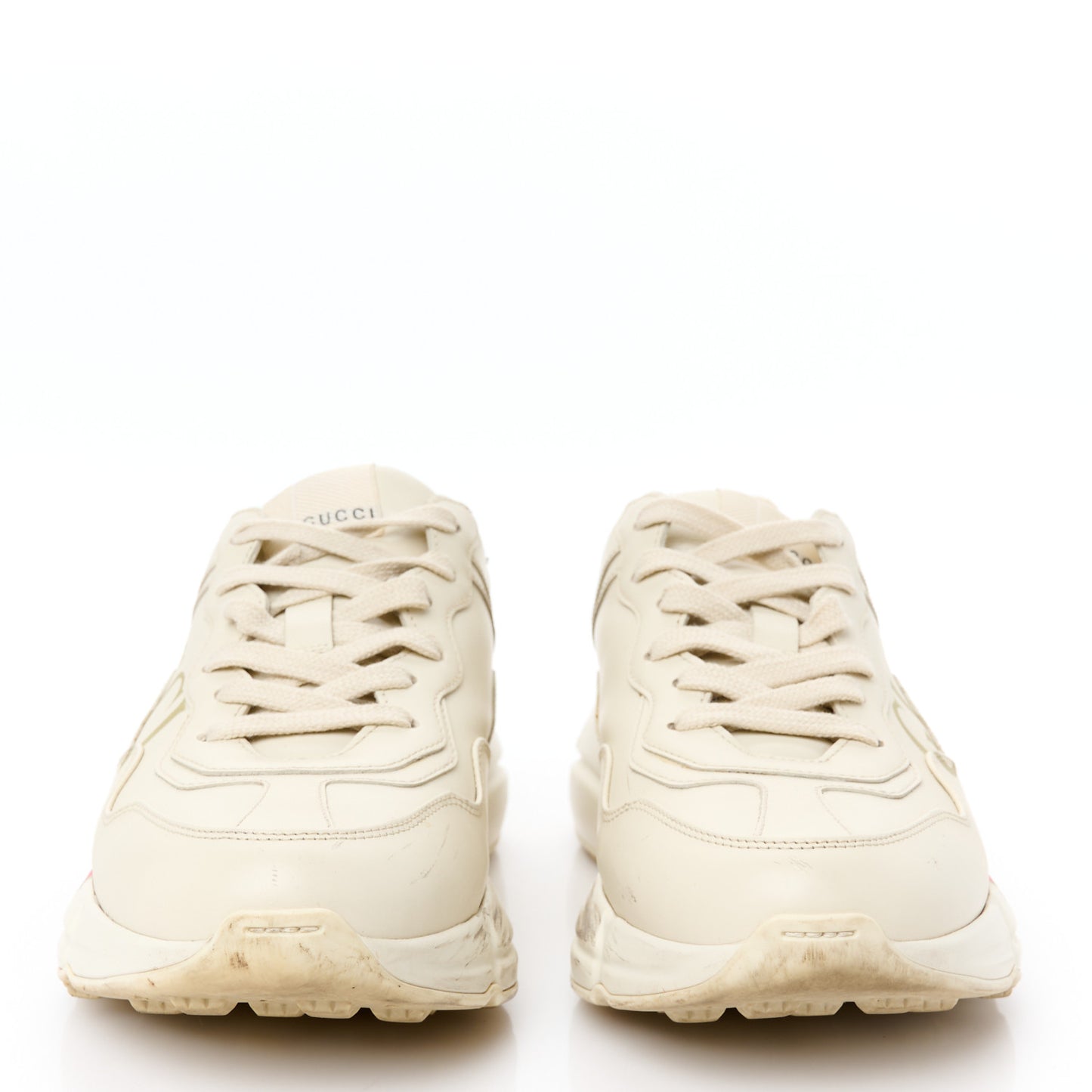 Calfskin Logo Womens Rhyton Sneakers 38.5 Ivory