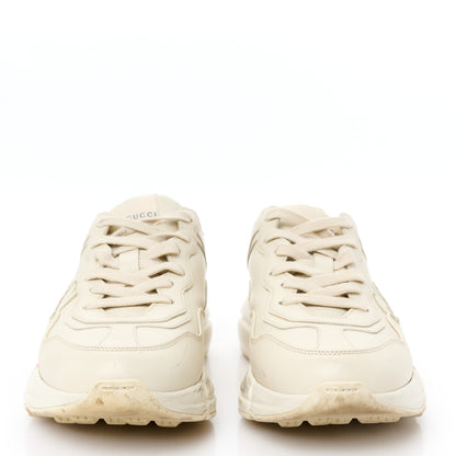 Gucci Calfskin Logo Womens Rhyton Sneakers 38.5 Ivory 3 of 11