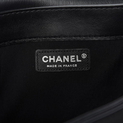 Chanel Calfskin Enchained New Medium Boy Flap Black 8 of 10