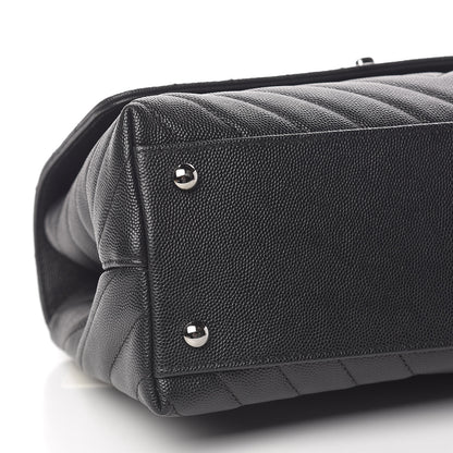 Chanel Caviar Chevron Quilted Small Coco Handle Flap Black 9 of 11