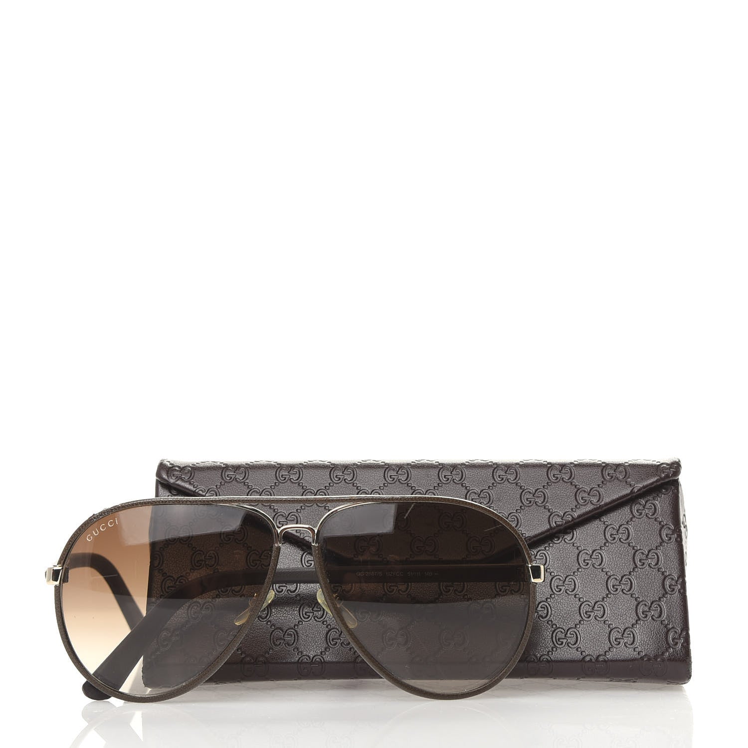 Gucci Calfskin Aviator Sunglasses 2887/S Brown 9 of 9