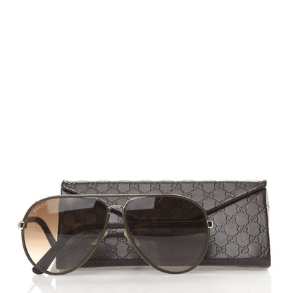 Gucci Calfskin Aviator Sunglasses 2887/S Brown 9 of 9