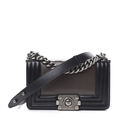Chanel Glazed Calfskin Small Boy Flap Black Brown 1 of 14