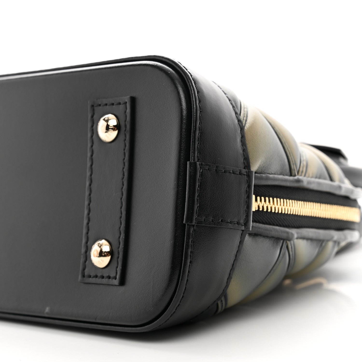 Louis Vuitton Lambskin Malletage Alma BB Black Beige 9 of 9