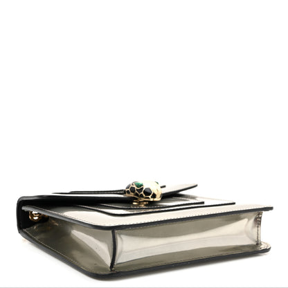 Bulgari Metallic Calfskin Small Serpenti Forever Snake Strap Crossbody Bag Silver 4 of 14