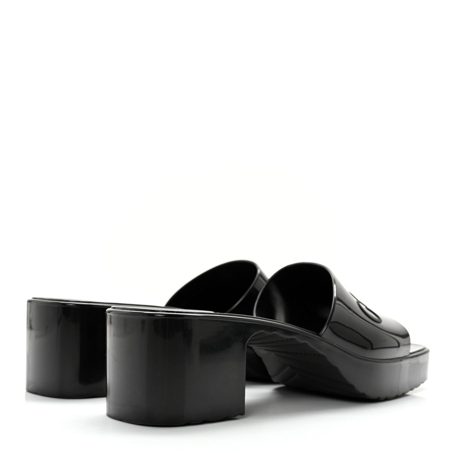 Gucci Rubber Gucci Logo Womens Platform 20/60mm Slide Sandals 41 Black 4 of 13