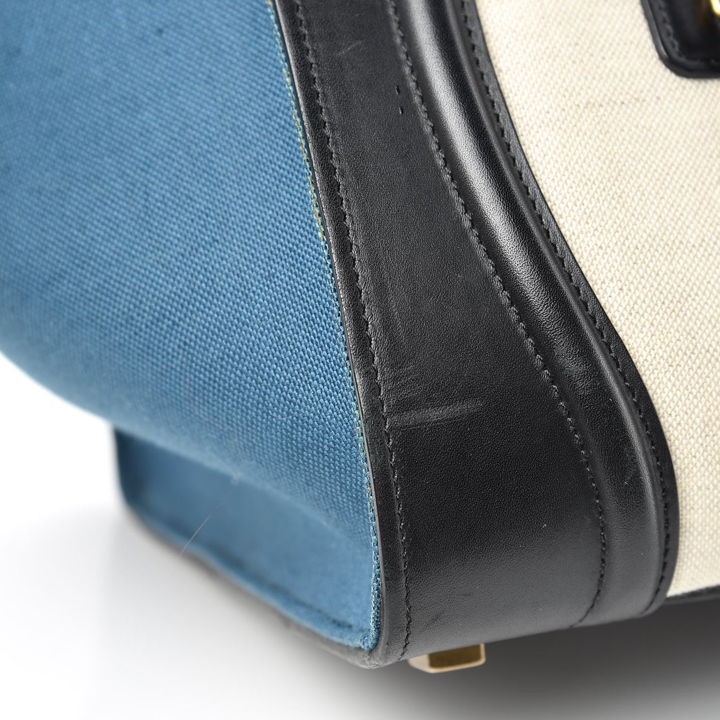 Canvas Smooth Calfskin Mini Tri-Color Luggage Royal
