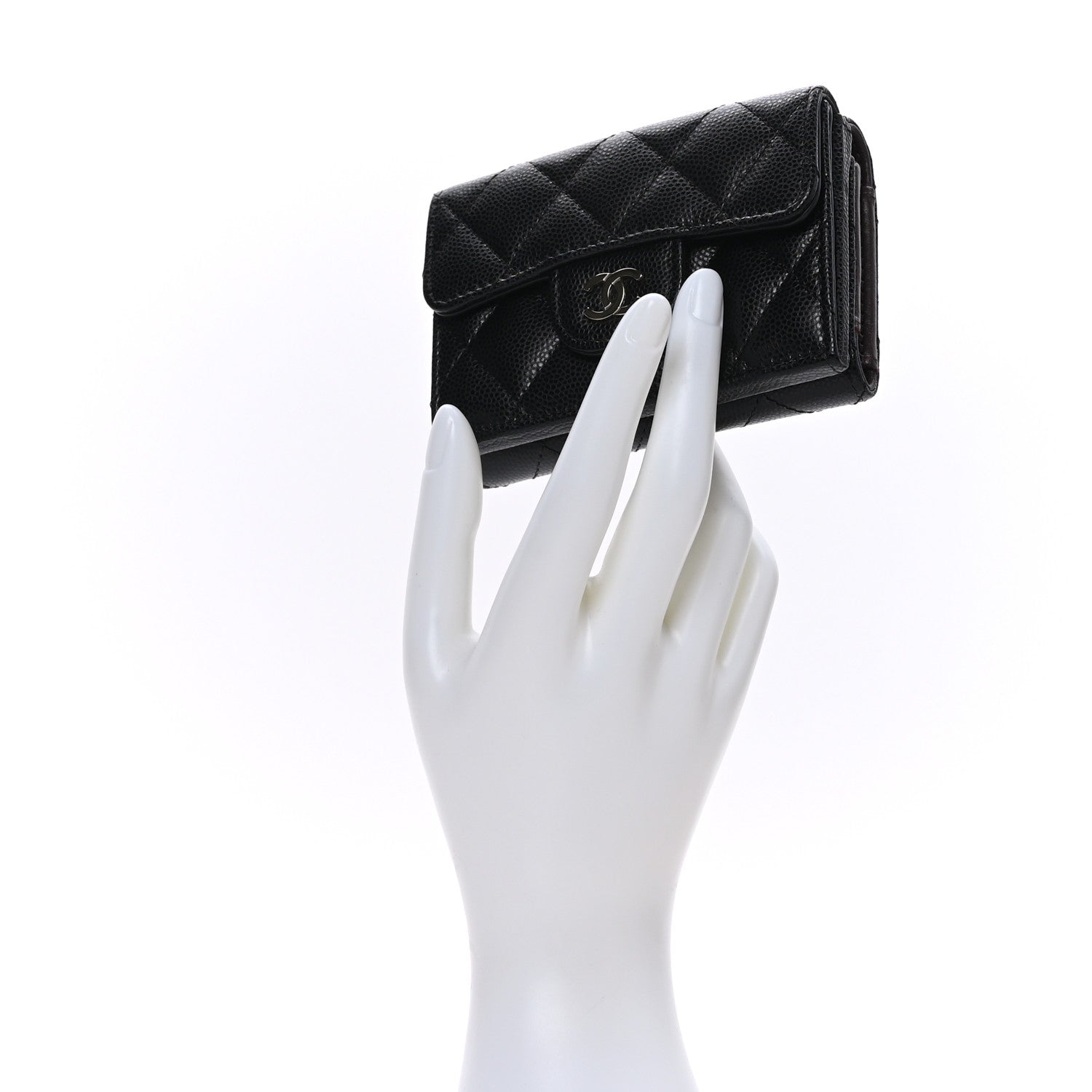 Chanel Caviar Quilted Double Flap Wallet Black 2 of 7