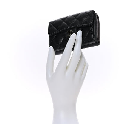 Chanel Caviar Quilted Double Flap Wallet Black 2 of 7