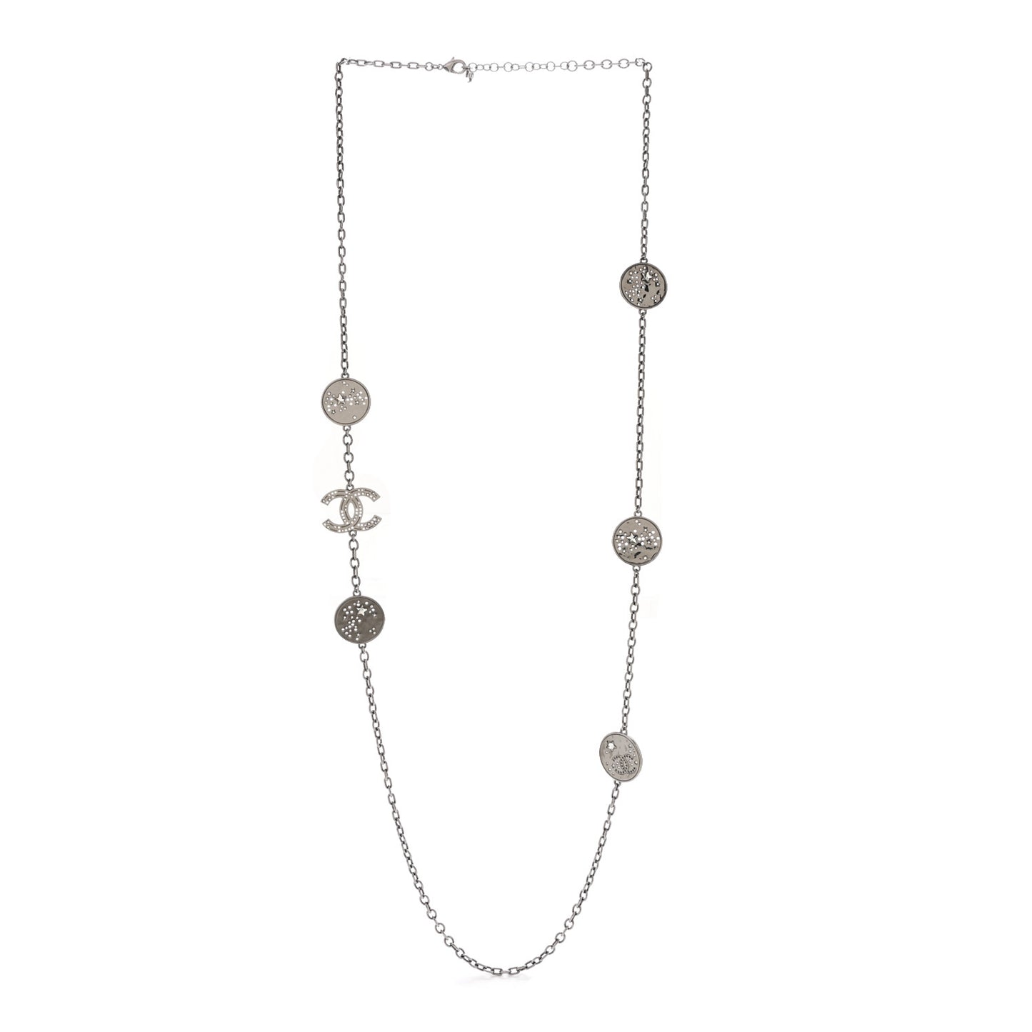 Ruthenium Crystal Star CC Long Necklace