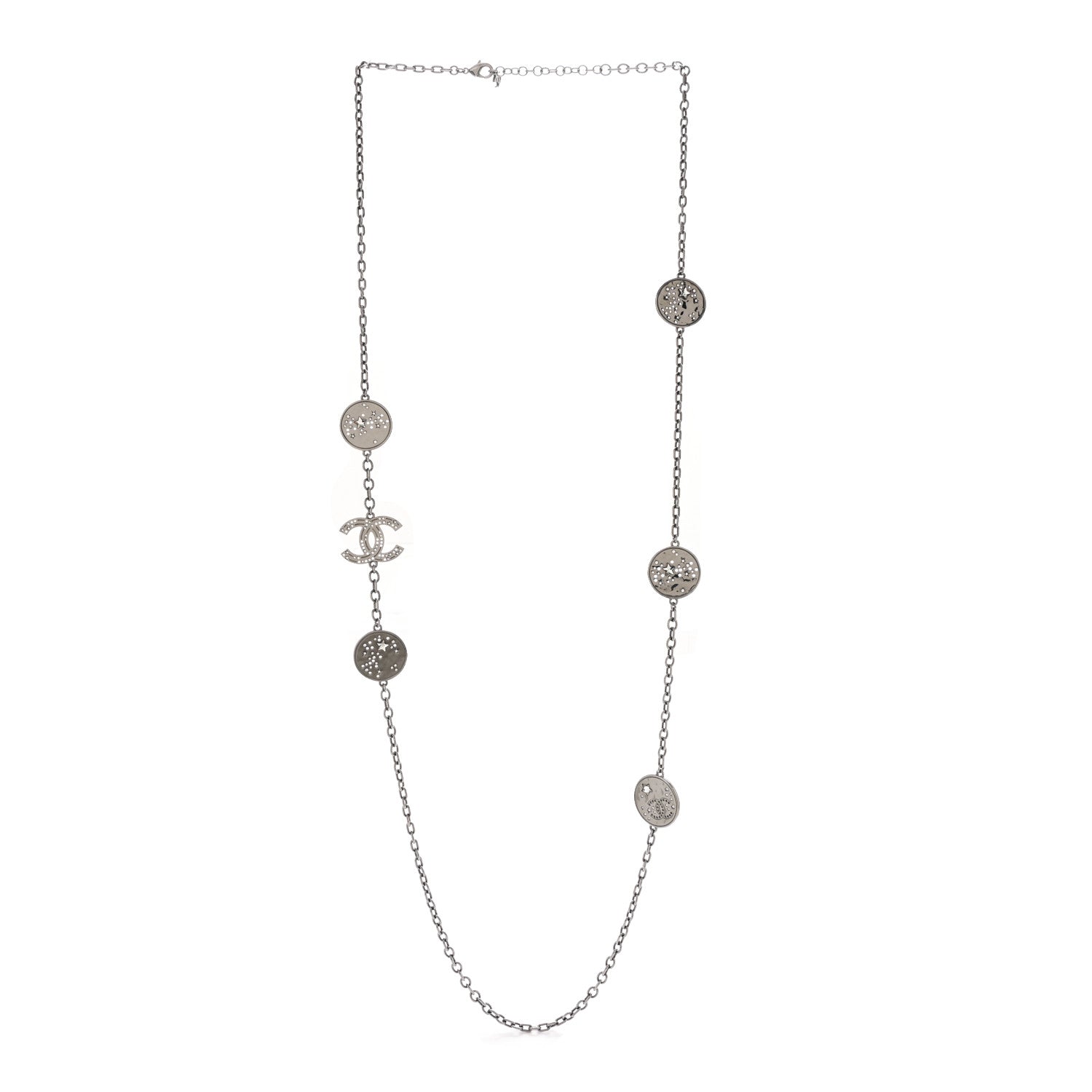 Chanel Ruthenium Crystal Star CC Long Necklace 3 of 7