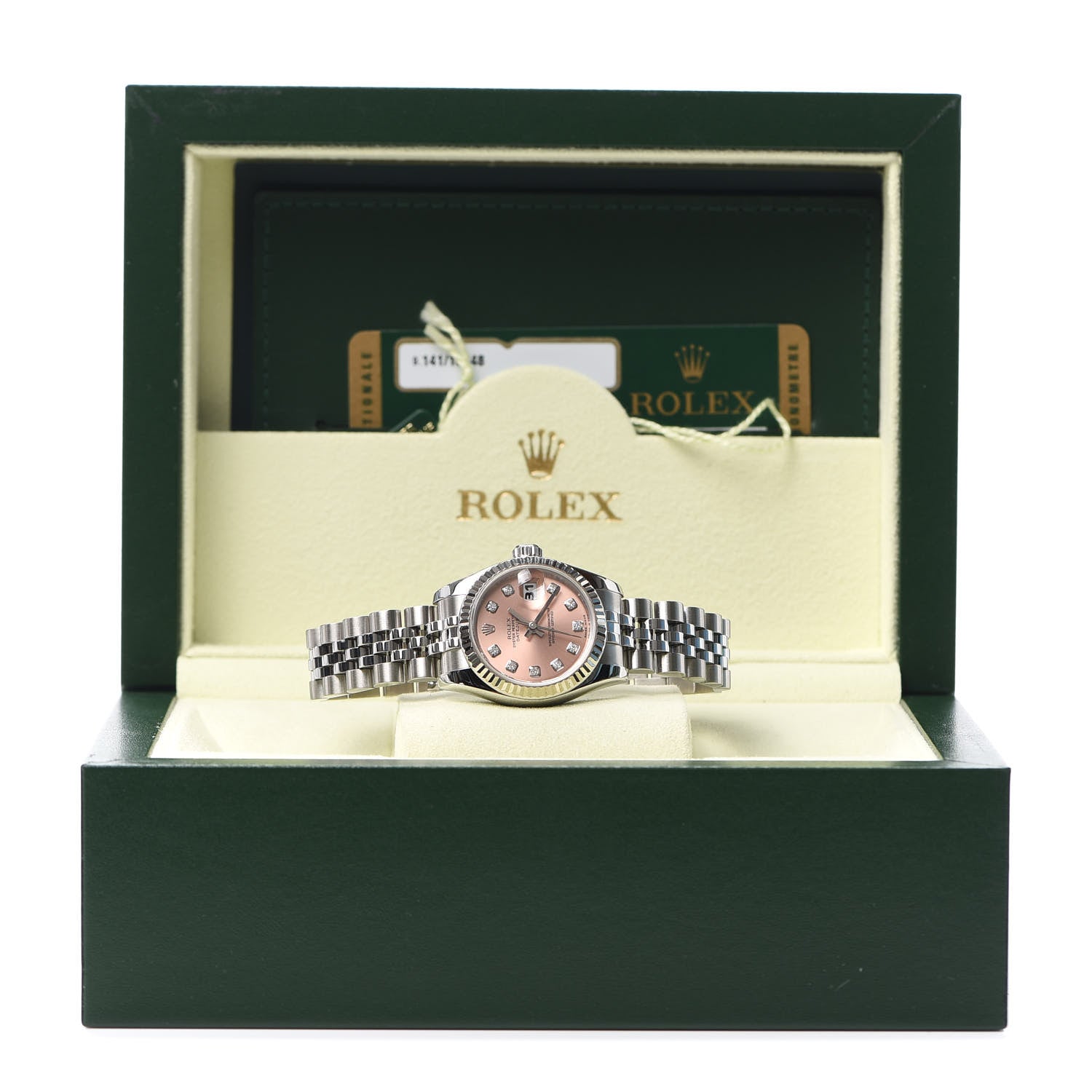 Rolex Stainless Steel 18K White Gold Diamond 26mm Oyster Perpetual Datejust Watch Pink 179174 5 of 5
