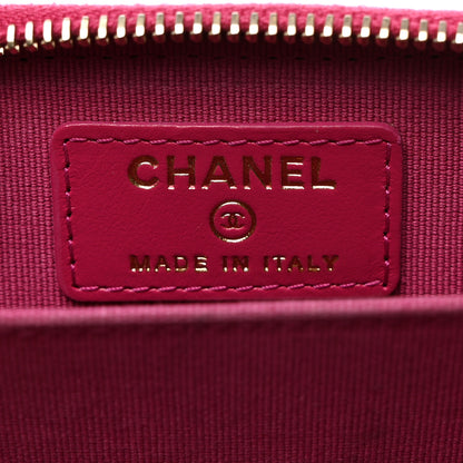 Chanel Caviar Quilted Zip Card Holder Fuchsia 6 of 7