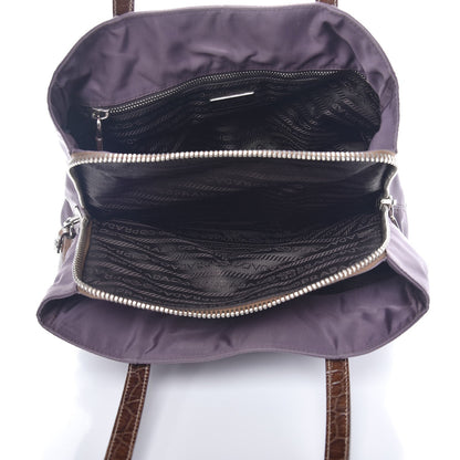 Prada Tessuto Nylon Faux Croc Tote 6 of 15