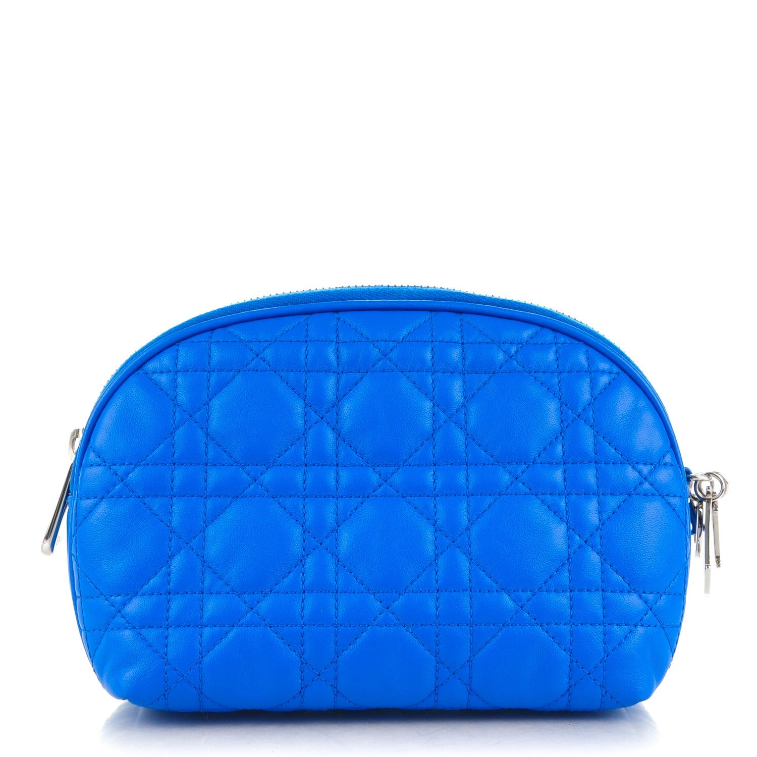 Christian Dior Lambskin Cannage Cosmetic Case Blue Persan 1 of 7